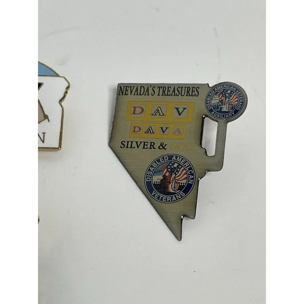 DAV Disabled American Veterans DAVA Auxiliary 5 State Pins IN NM OK OR NV Lapel